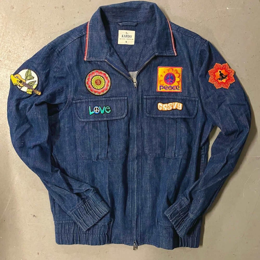 Upscaled Kardo Blue Denim Jacket with Custom Patches - Picture 1 of 1